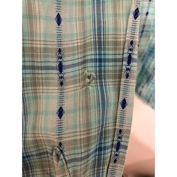 Vintage Western Wear Women's Snap Button Down Shirt, Blue Multi, Size 36 - Picture 4 of 6